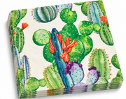 Premsons® Premium Cactus Print Tissue Paper Napkins, Multicolour Botanical Design, 34 × 34 cm, Pack of 2