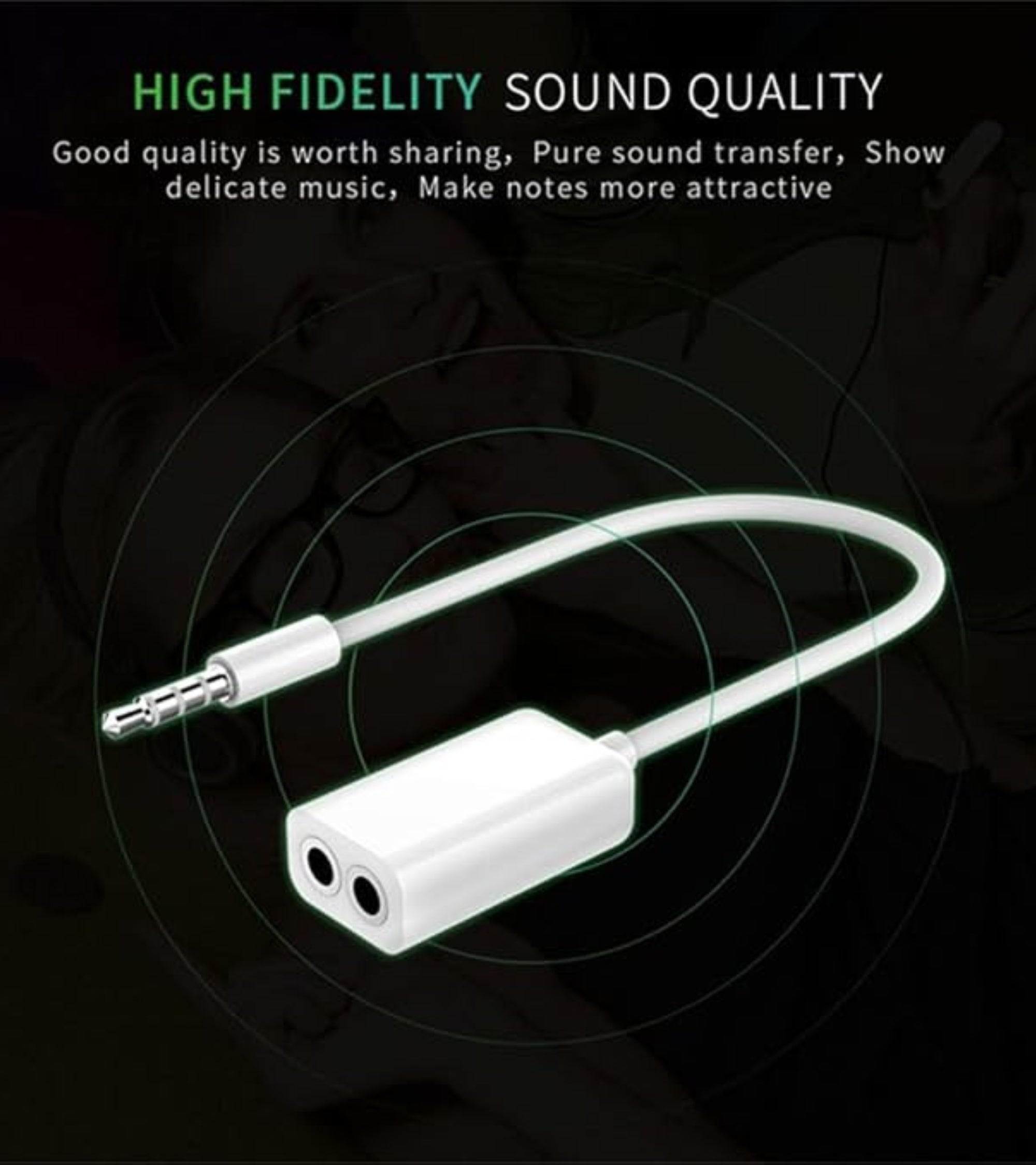 Premsons® 3.5mm Male to 2 Channel 3.5 mm Female Audio Splitter Cable Adapter (White) - Pack of 3