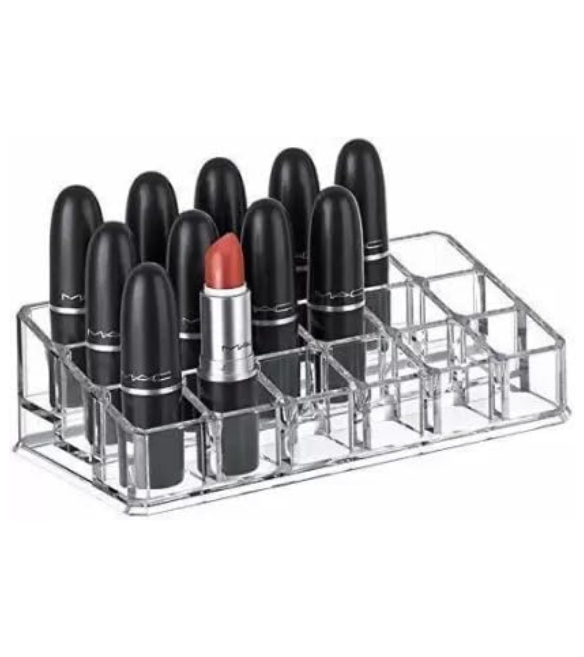 Premsons® Acrylic Makeup Storage Box - 18 Compartment Lipstick Organizer - Chic Storage Organizer with Multiple Compartments - Transparent