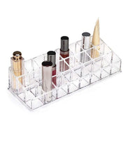 Premsons® Acrylic Lipstick Stand Organizer – 24 Compartments | Transparent Cosmetic Storage for Vanity or Drawer