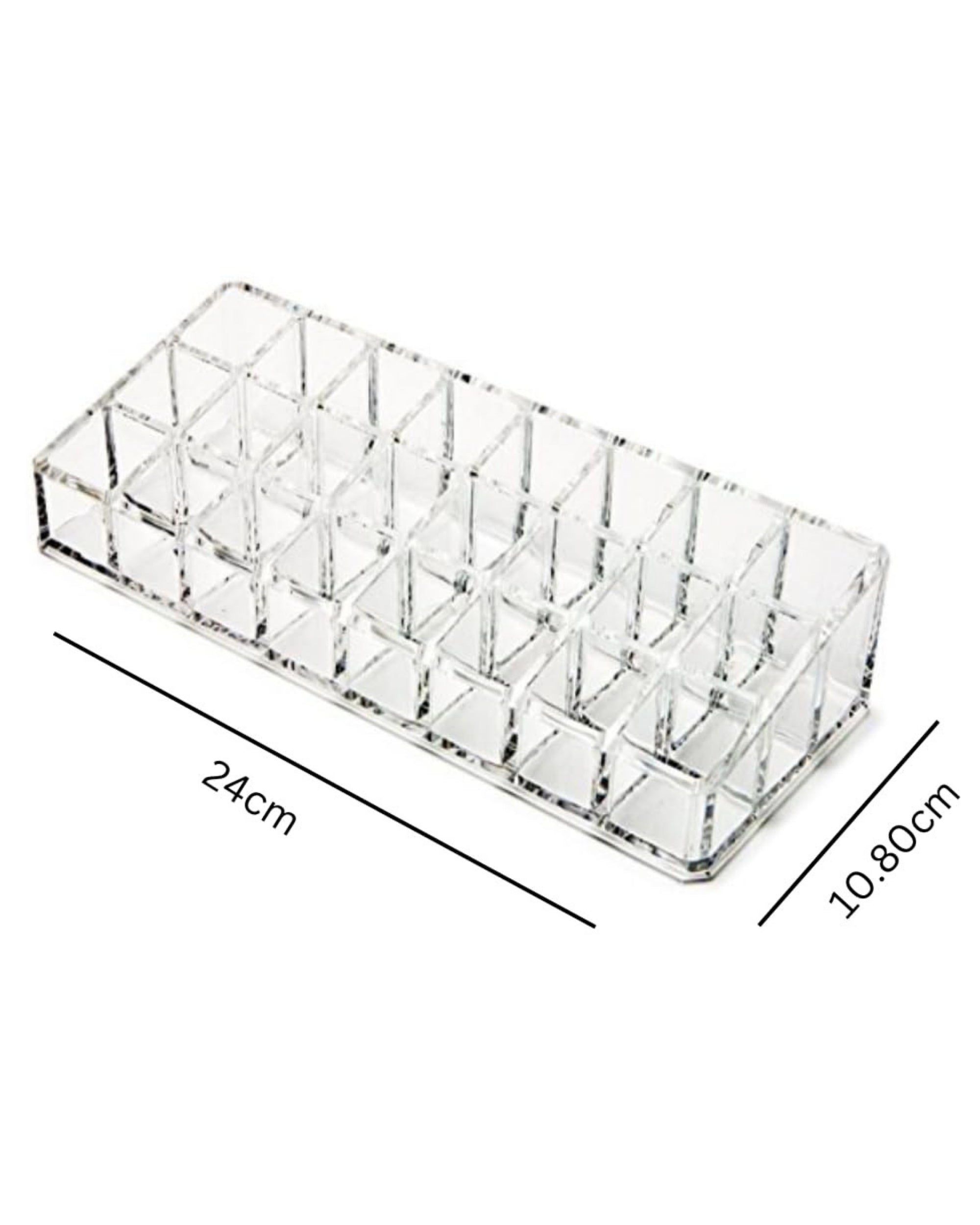 Premsons® Acrylic Lipstick Stand Organizer – 24 Compartments | Transparent Cosmetic Storage for Vanity or Drawer