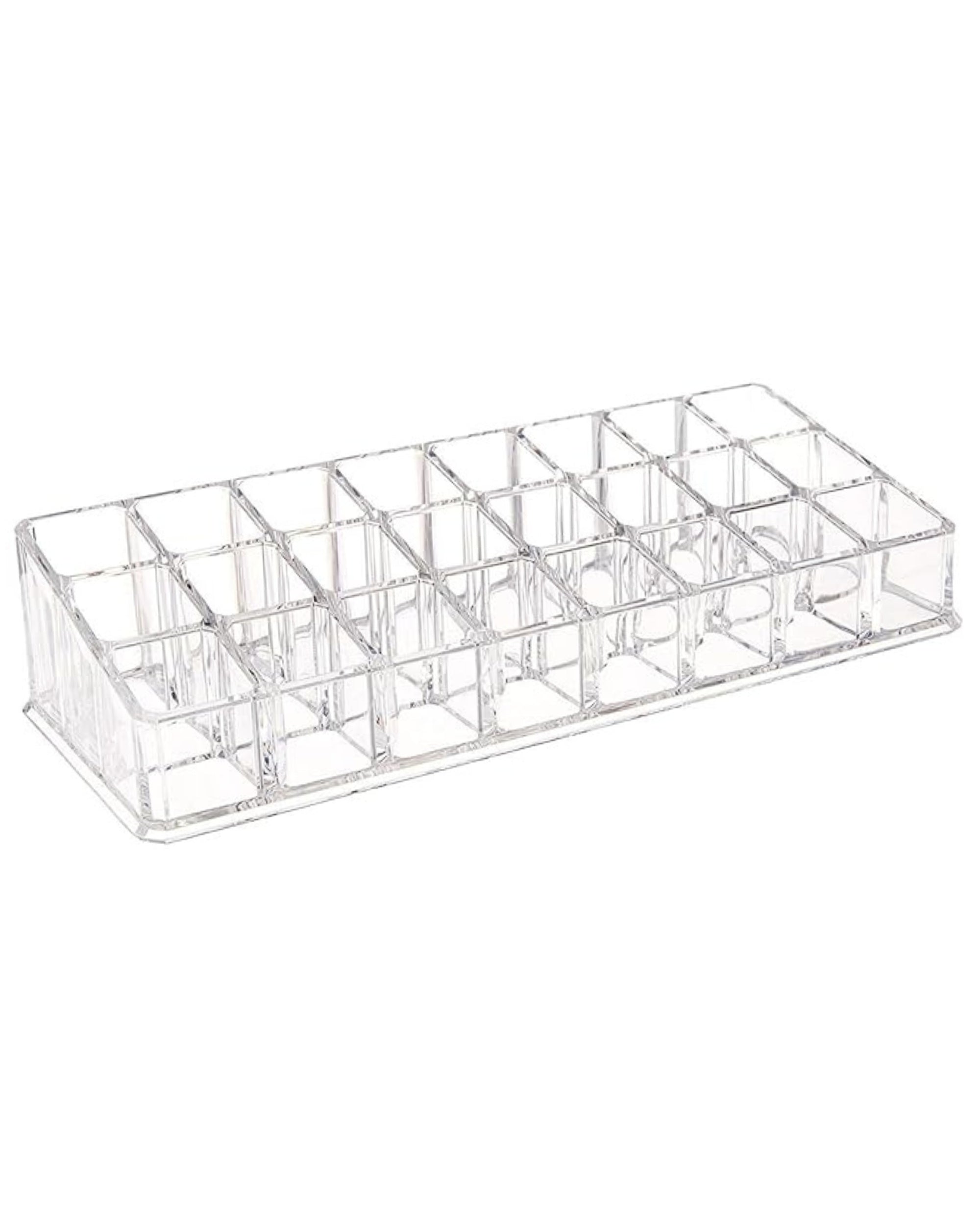 Premsons® Acrylic Lipstick Stand Organizer – 24 Compartments | Transparent Cosmetic Storage for Vanity or Drawer
