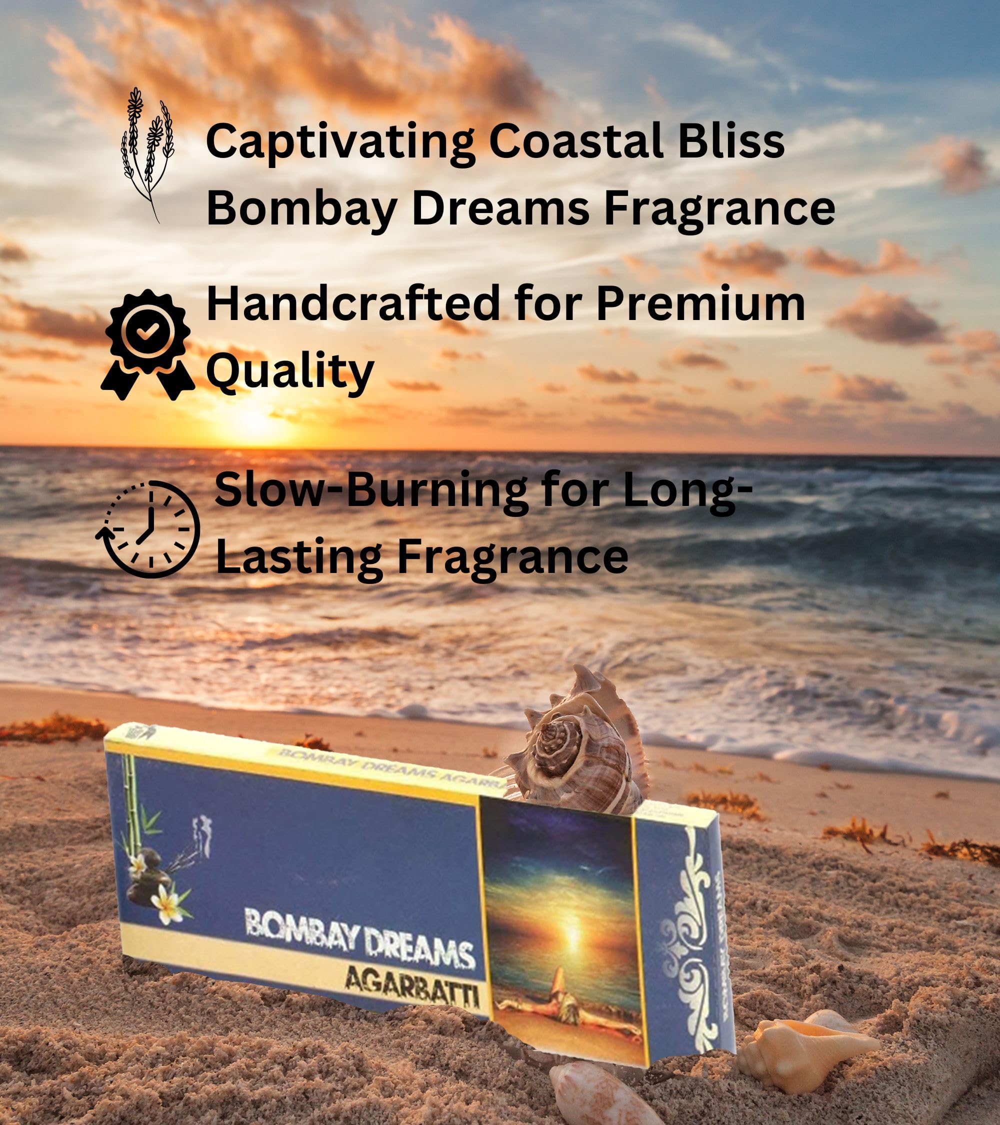 Premsons® Bombay Dreams Scent of Burning Incense Sticks Different Fragrances for Aromatic Environment - Agarbatti- (Pack of-3)