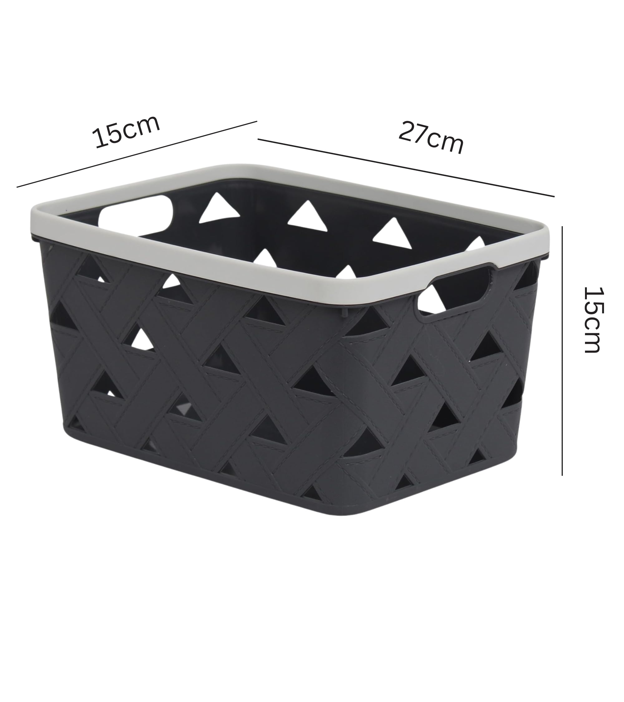 Premsons® Plastic Storage Basket - Compact Pantry and Closet Organizer for Accessories, Toys, and Cleaning Supplies (Large)