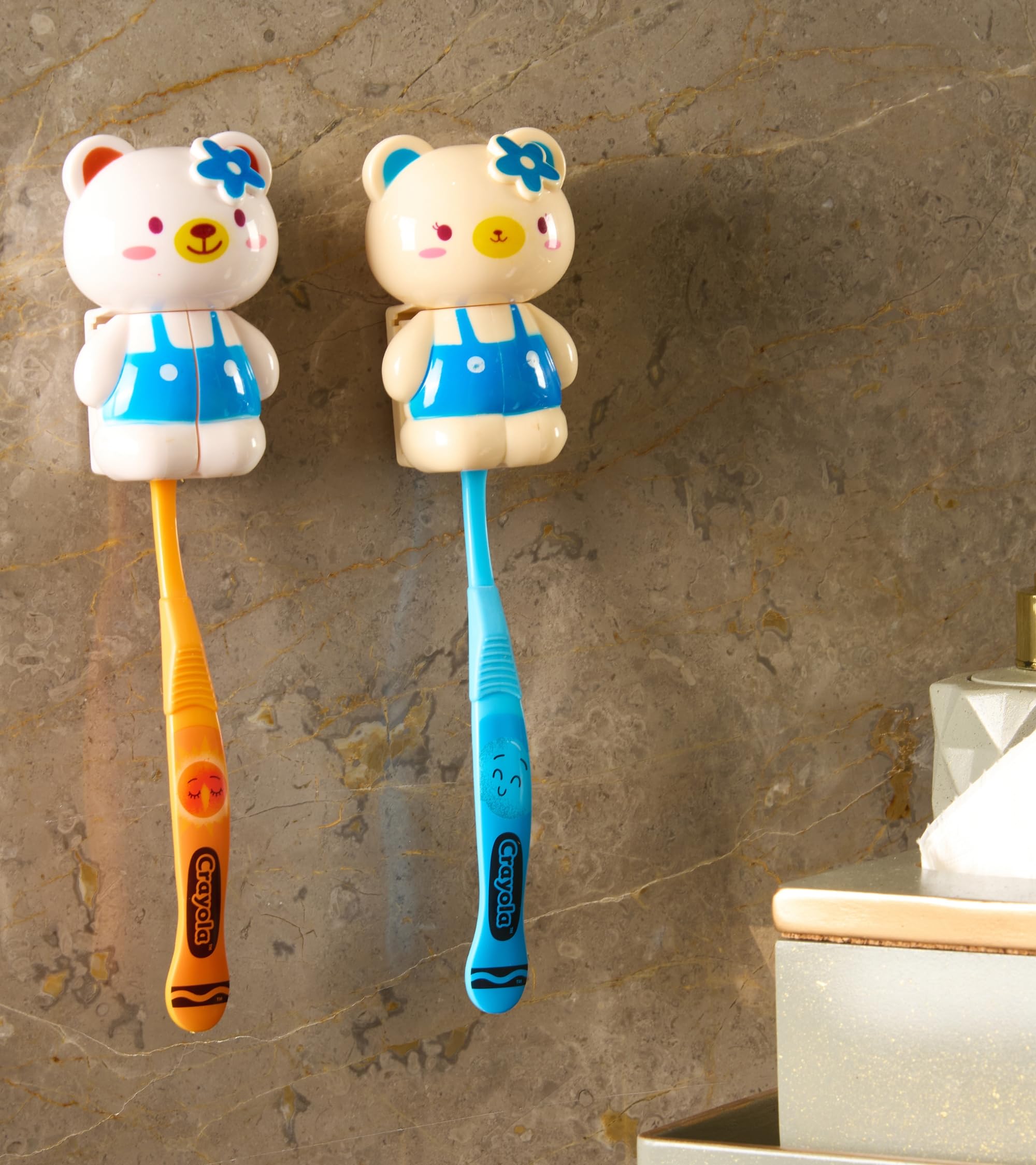 Premsons® Cartoon Toothbrush Holder - Cute Character Toothbrush Case with Suction Cup for Kids - Fun Bathroom Accessory for Home Decor - Sturdy Toothbrush Storage Organizer