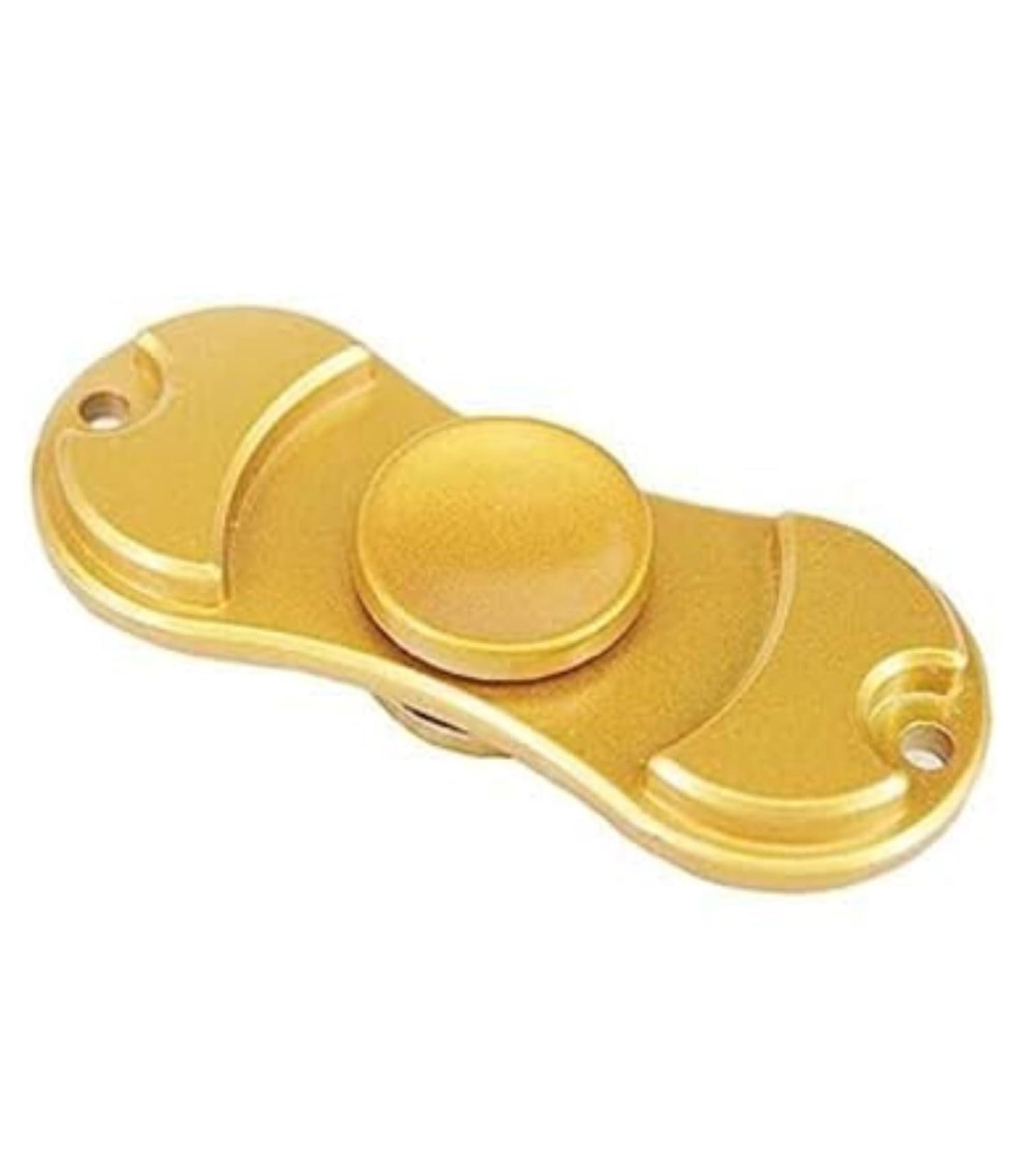 Premsons® Hand Spinner Desk Toy - High Speed Smooth Finger Spin Sensory Fidget Stress Relief Game Play for Kids & Adults - Birthday Party Gift - Metal - Gold Dual Matte