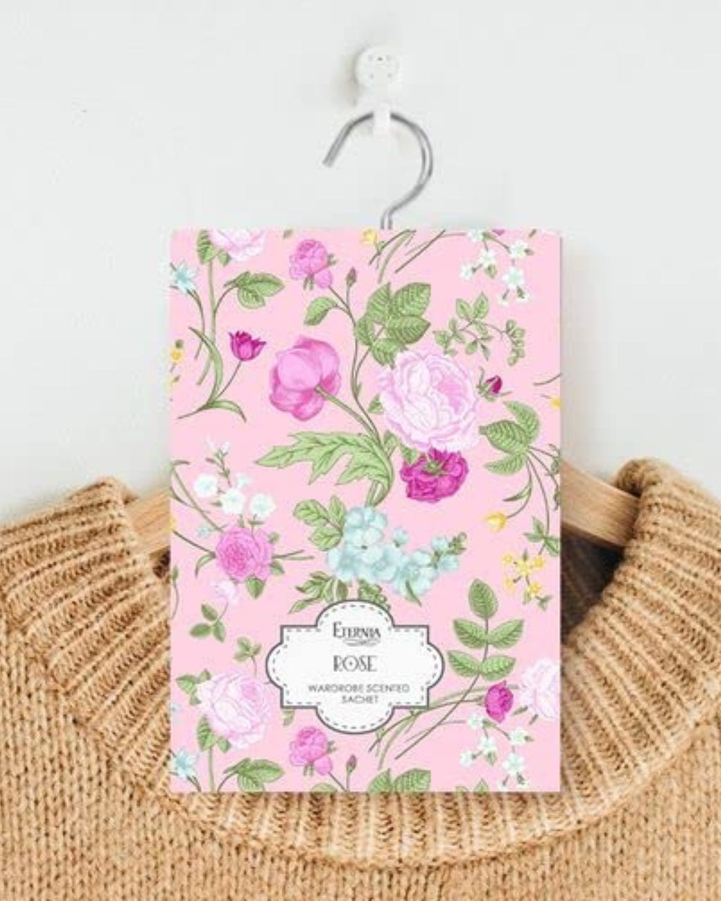 Eternia® Fragrance Sachets for Wardrobe - Rose Scented Sachet for Clothes, Drawers, and Closets | Long-Lasting Natural Air Freshener with Refreshing Aromatic Fragrance