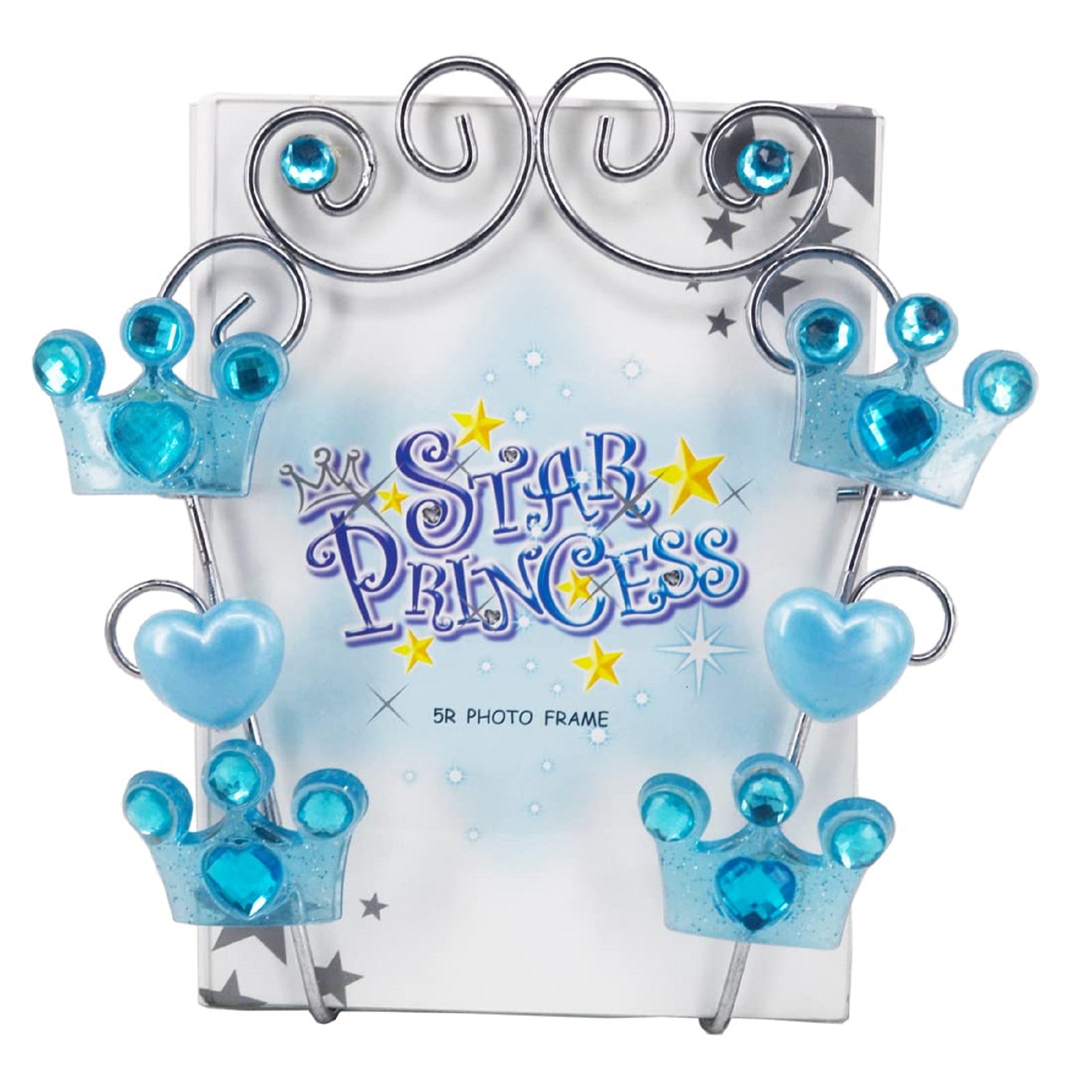 Premsons® Cute Star Princess Crown Glass Photo Frame – Adorable Royal Design for Kids, Tabletop or Room Décor (Color May Vary)