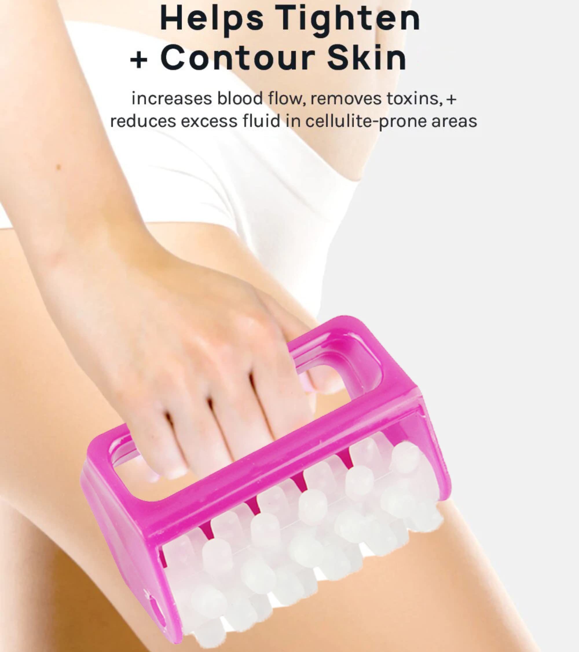 Premsons® Cell Roller Massager – Handheld Anti-Cellulite Body Massager for Muscle Relaxation & Skin Toning – Pink & White