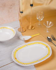 Premsons® 13" Oval Melamine Serving Plate – Elegant Floral Design | Durable & Stylish Dinnerware for Kitchen & Dining – Set of 6