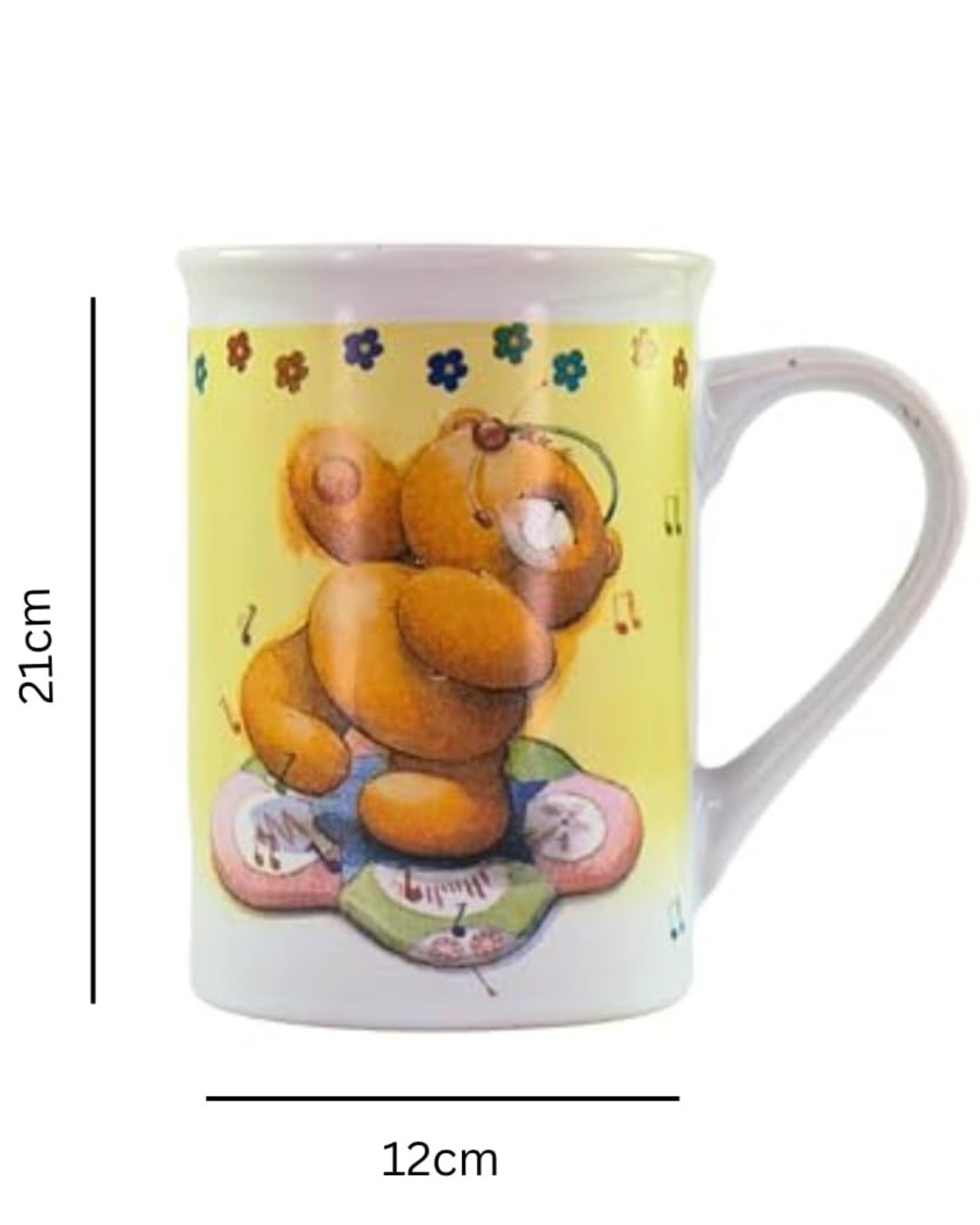 Premsons® Classic Ceramic Coffee Mug with Teddy Bear Print – 300ml Stylish & Comfortable Cup for Daily Use at Home or Office | Ideal Gift for Any Occasion