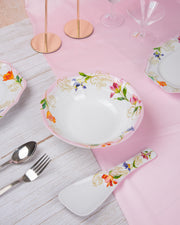 Premsons® 8.5" Melamine Serving Bowl – Tulip Floral Print | Elegant & Durable Dinnerware for Kitchen & Dining – Set of 6