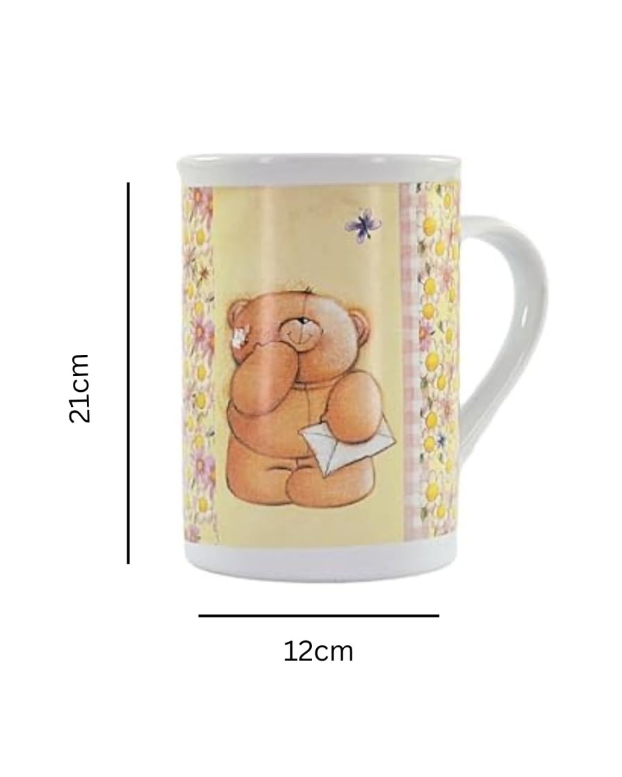 Premsons® Classic Ceramic Coffee Mug with Teddy Bear Print – 300ml Stylish & Comfortable Cup for Daily Use at Home or Office | Ideal Gift for Any Occasion