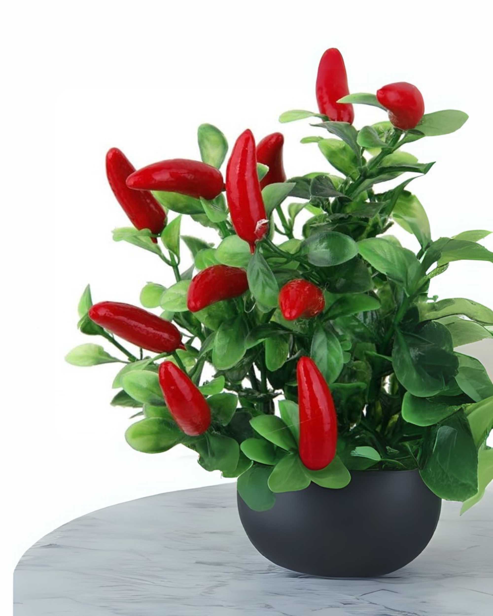 Premsons® Decorative Artificial Red Chilli Flower Bunch | Lifelike Plastic Bouquet | Vibrant and Durable Fake Plant for Home, Kitchen, Party, and Office Décor