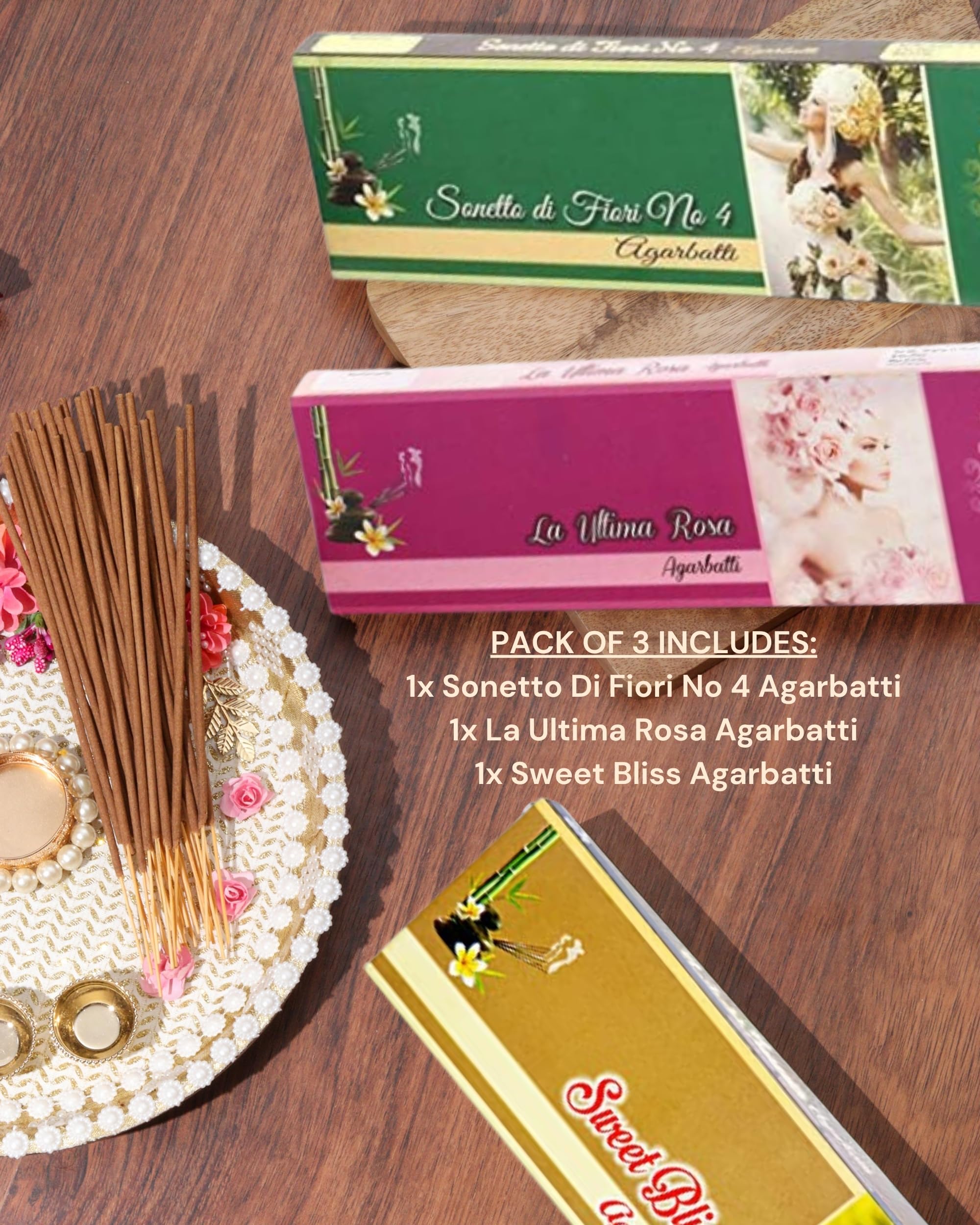 Eternia® Timeless Tranquility Set Burning Incense Sticks | Long-Lasting Luxury Aromatic Agarbatti for Soothing Fragrances | for Men, Women | Pack of 3 (Copy)