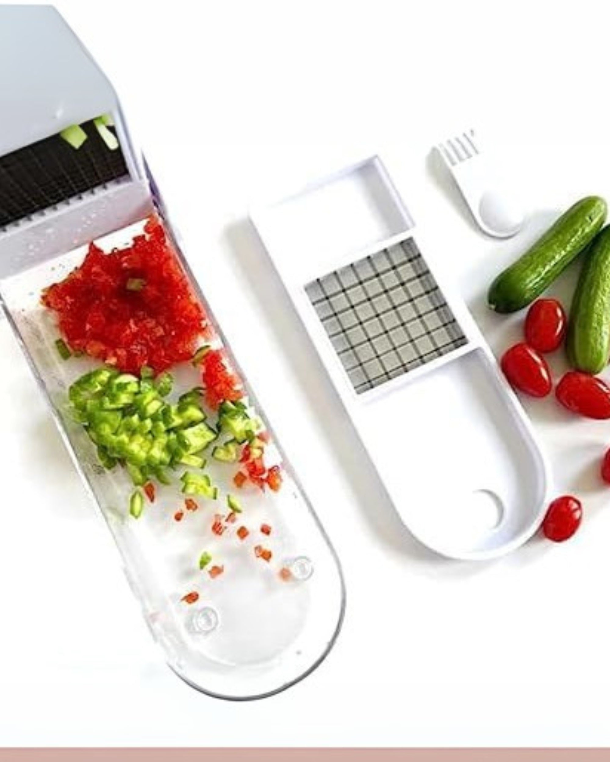 Premsons® Kitchen Pro Food Dicer Multi Chopper - Effortless Vegetable & Fruit Slicer - Versatile Kitchen Essential for Quick and Precise Chopping - White