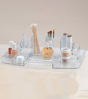 Premsons® Acrylic Makeup & Jewellery Organizer Tray | Transparent Multi-Purpose Storage Box for Vanity, Dresser & Bathroom | Spacious & Durable