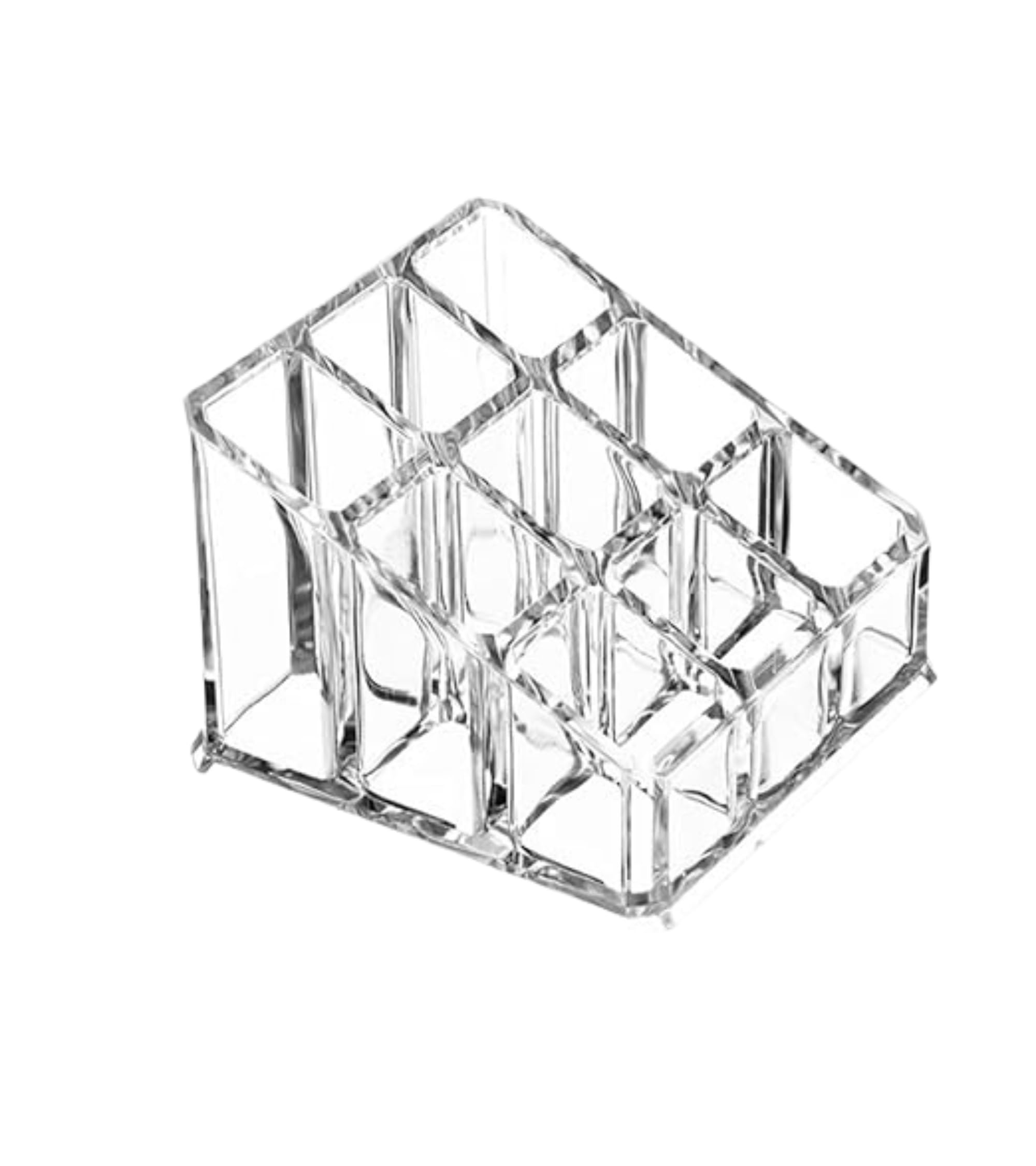 Premsons® Acrylic Makeup Organizer | 9-Compartment Multi-Purpose Cosmetics Holder & Storage Box for Vanity, Desk & Bathroom