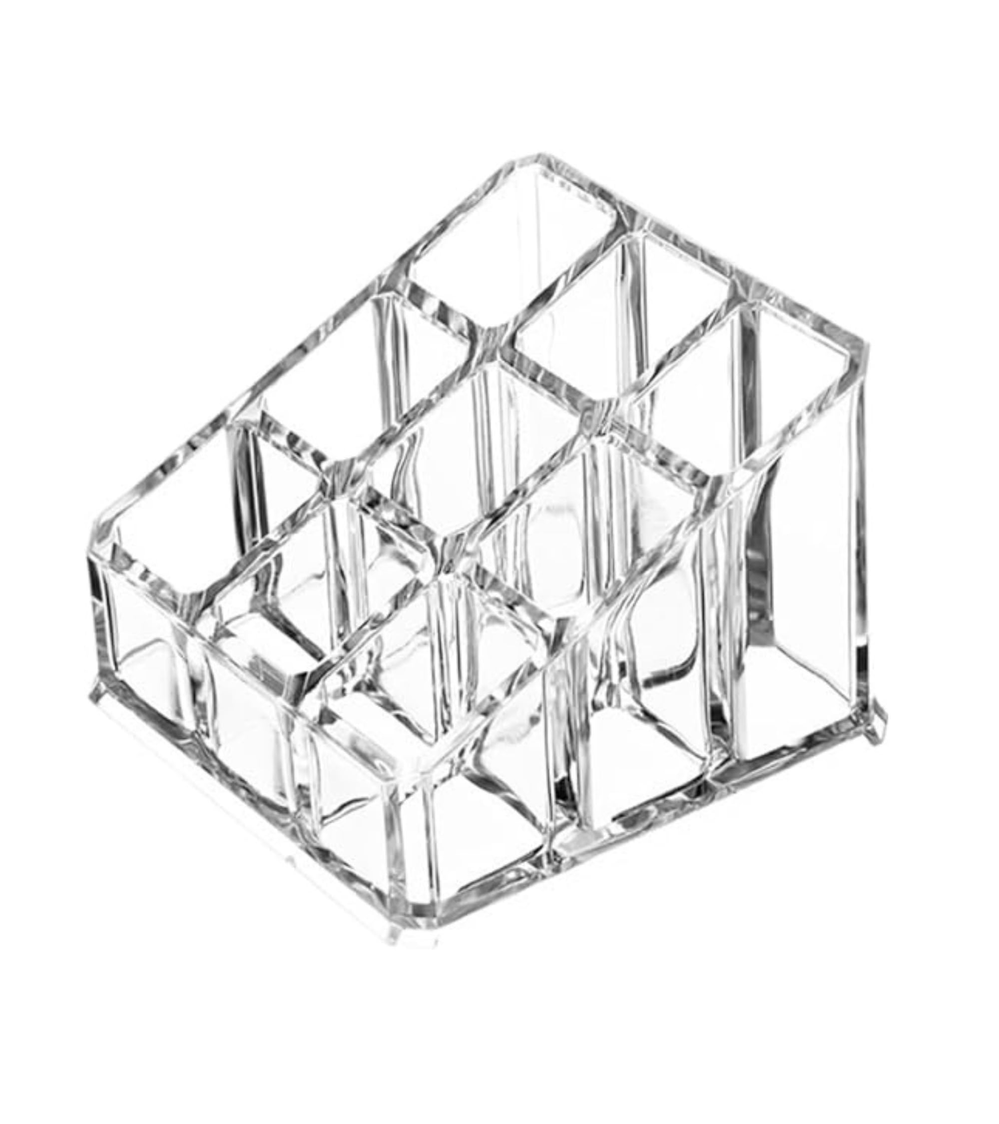 Premsons® Acrylic Makeup Organizer | 9-Compartment Multi-Purpose Cosmetics Holder & Storage Box for Vanity, Desk & Bathroom