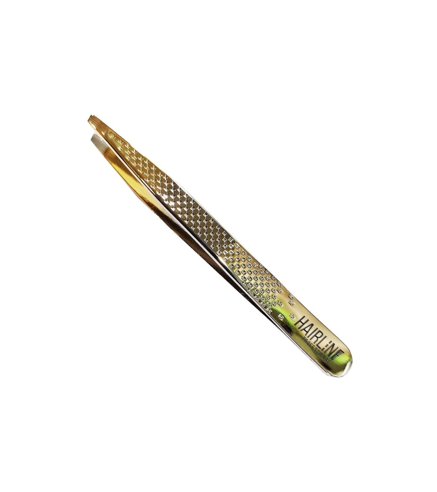 Golden Slant Tweezer – Stainless Steel Precision Tool for Ingrown Hair, Blackhead & Splinter Removal, Eyebrow Shaping Plucker