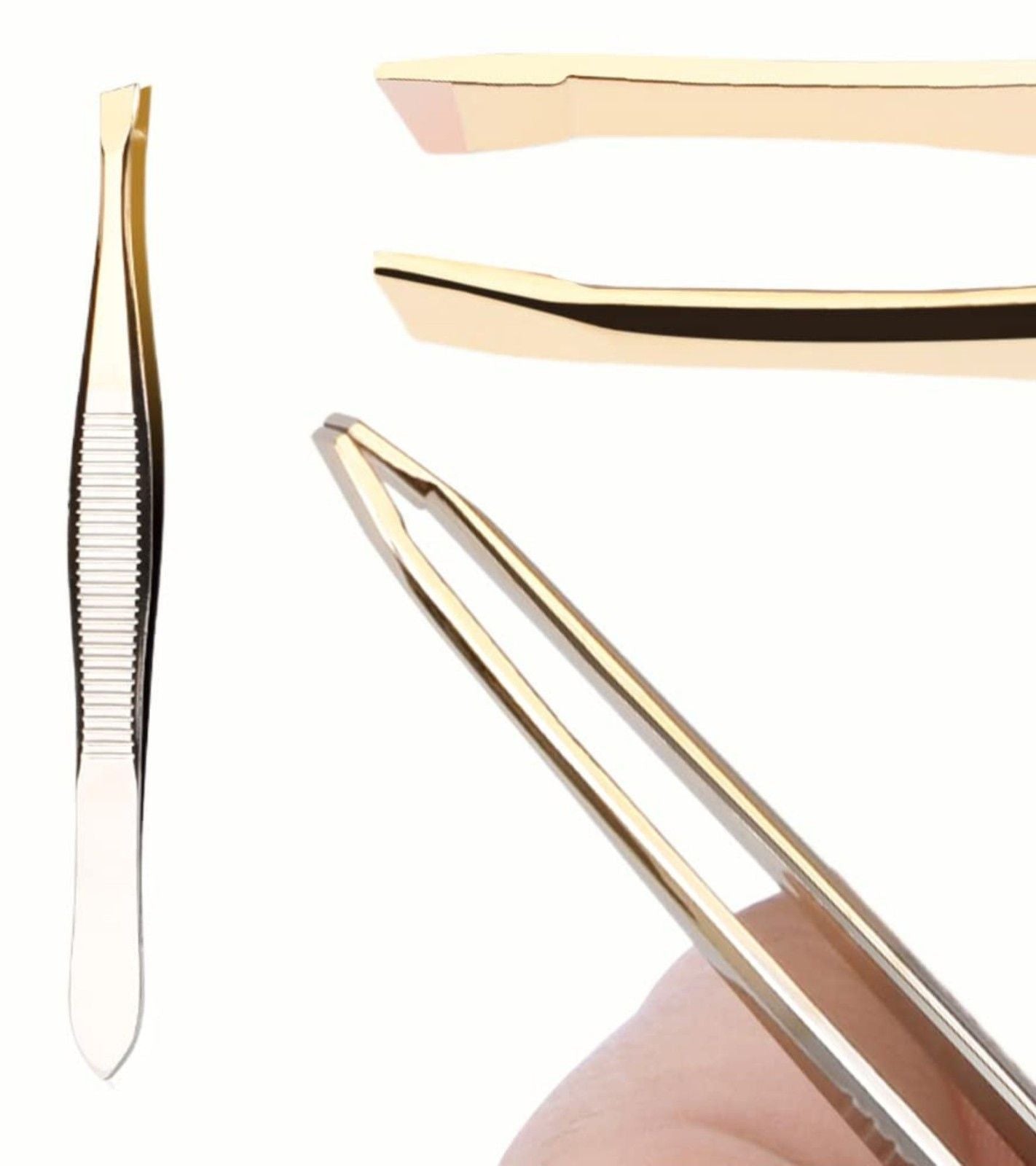 Professional Slanted Eyebrow Tweezer – Precision Stainless Steel Tweezers for Men & Women, Hair & Brow Removal Tool