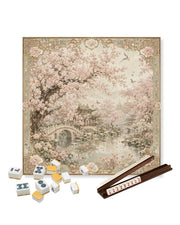 Premsons® Plum Blossoms in Nanjing Mahjong Table Mat – Premium Anti-Slip Square Gaming & Decorative Mat - 23 x 23 inch - Versatile Non-Slip Play Surface