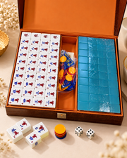 Jelly Mahjong Tiles Set | 160 Pieces, 36 mm, Blue Tile Backs