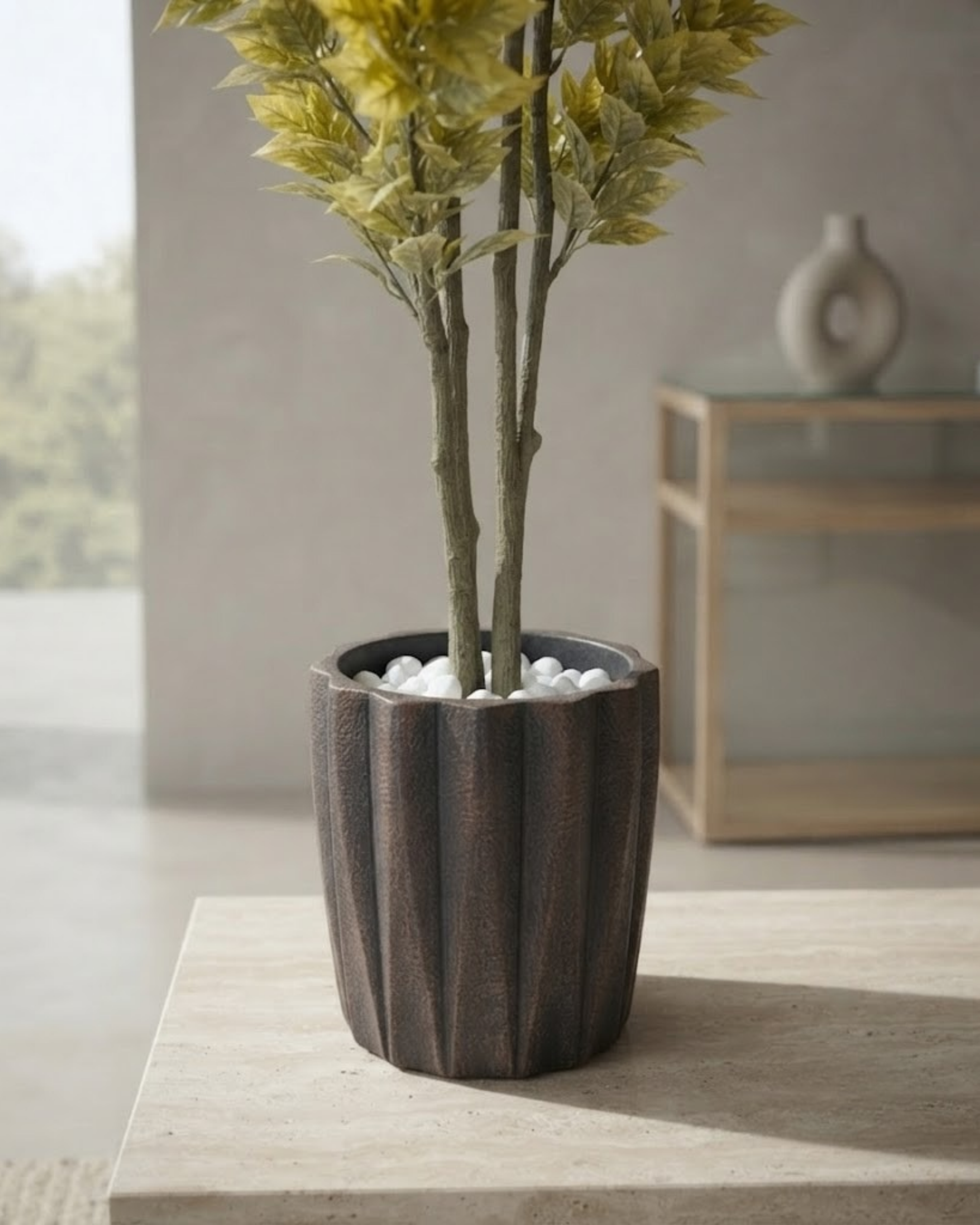 Premsons® Tall Artificial Foliage Plant with Premium Decorative Planter