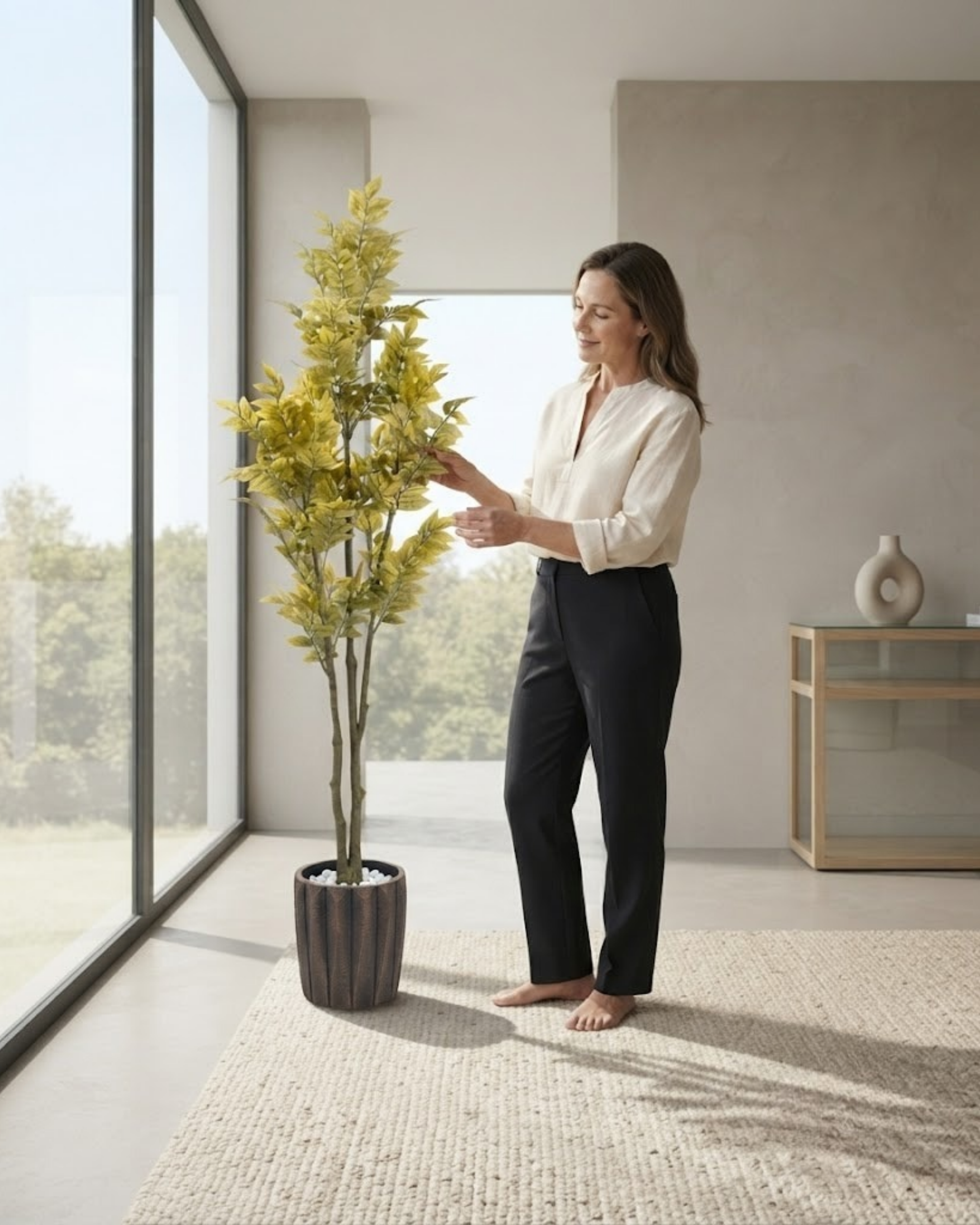 Premsons® Tall Artificial Foliage Plant with Premium Decorative Planter