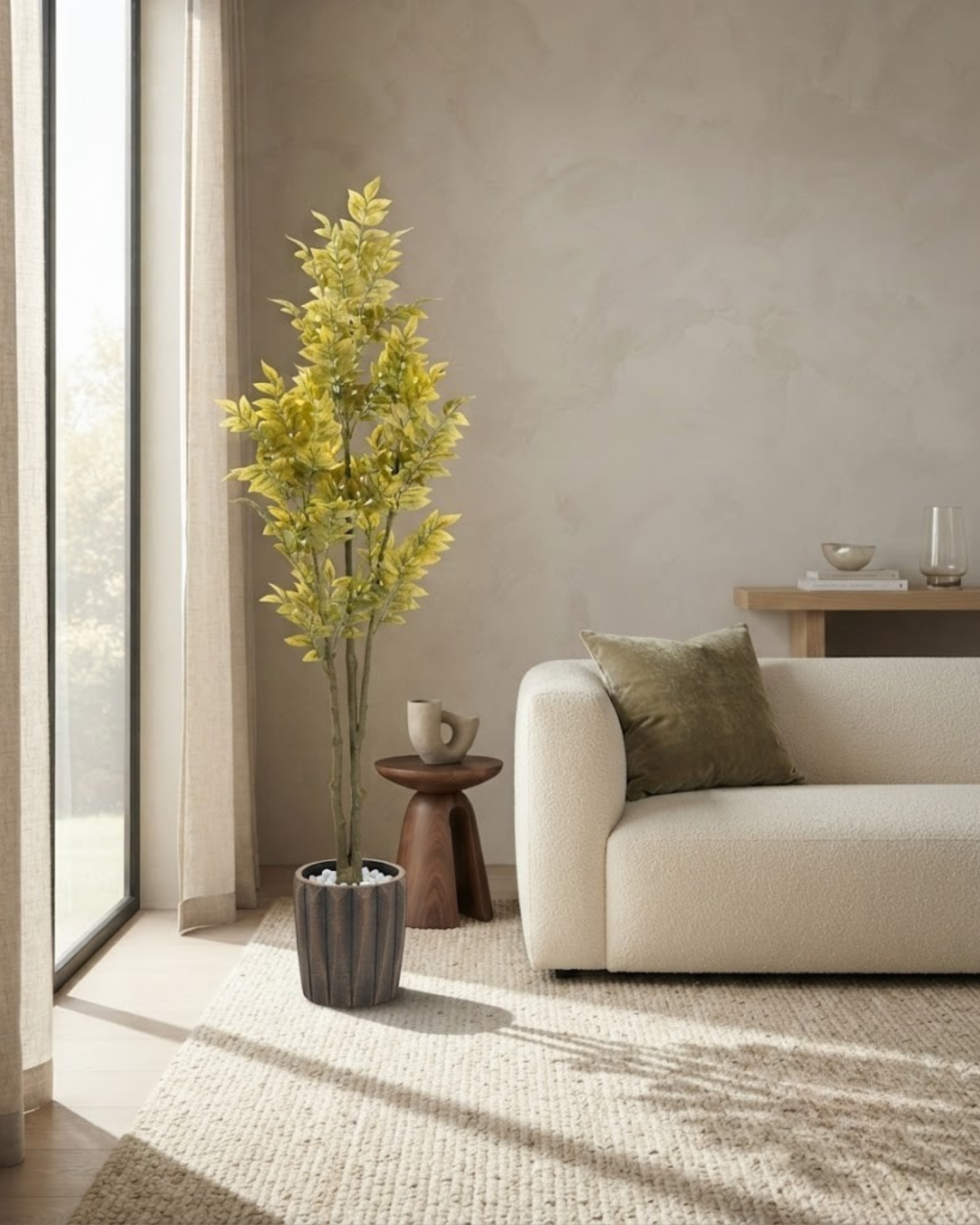 Premsons® Tall Artificial Foliage Plant with Premium Decorative Planter