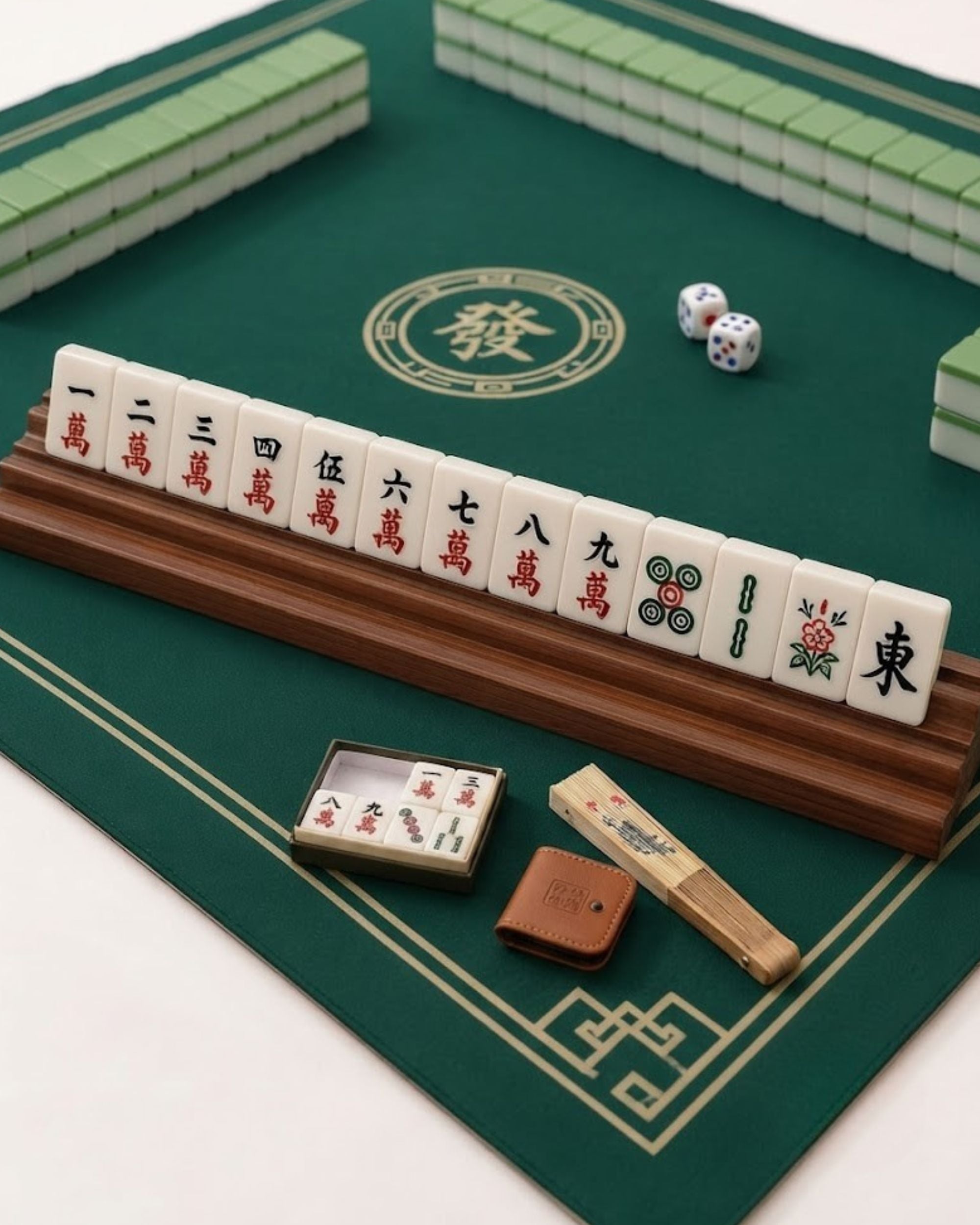 Premsons® Premium Wooden Mahjong Tile Rack | Durable Hardwood Tile Holder for American Mahjong | Elegant Wooden Rack for Mahjong Tiles | Game Accessory for Home & Tabletop Play