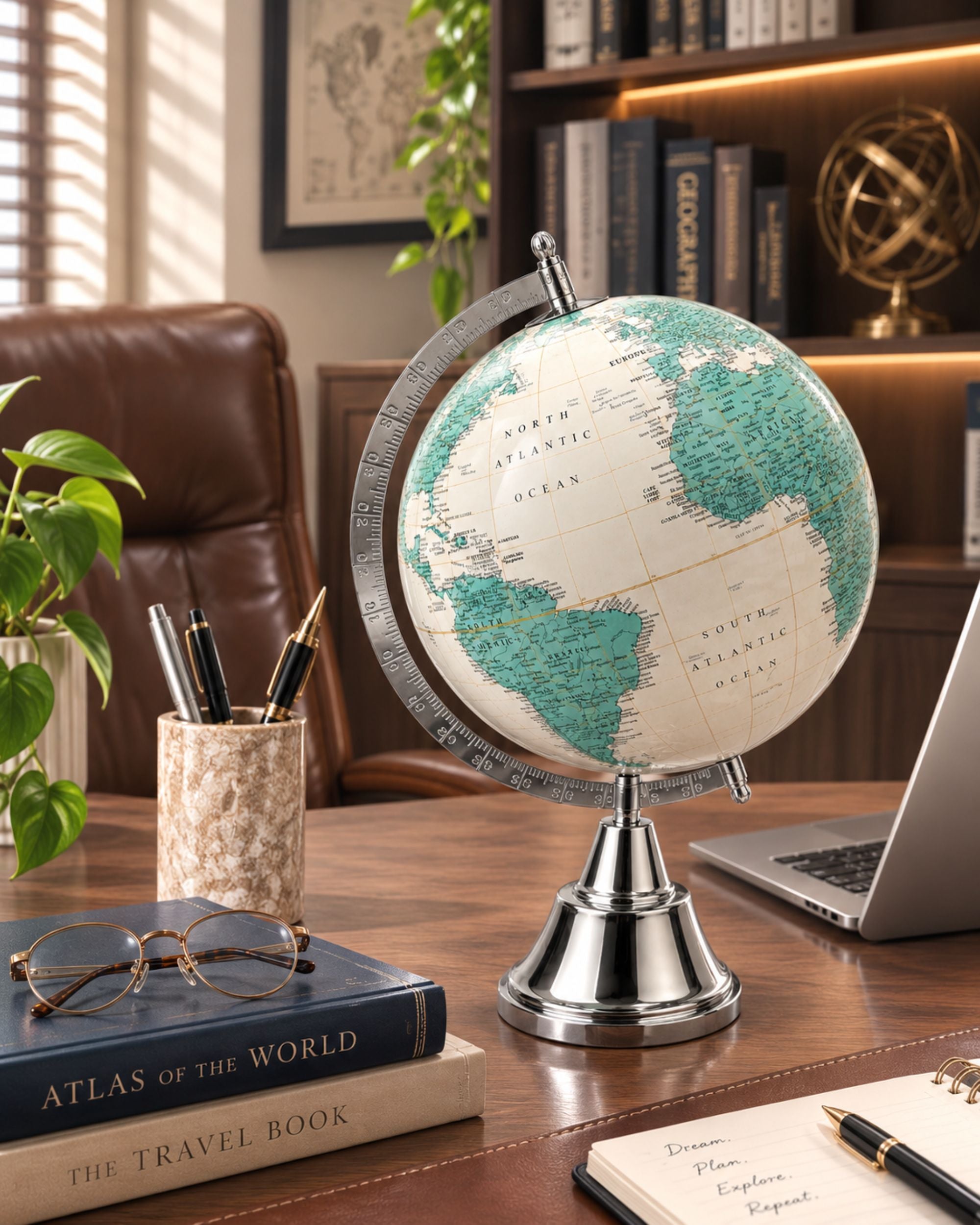 Premsons® Premium World Globe with Chrome Stand – Desk Globe
