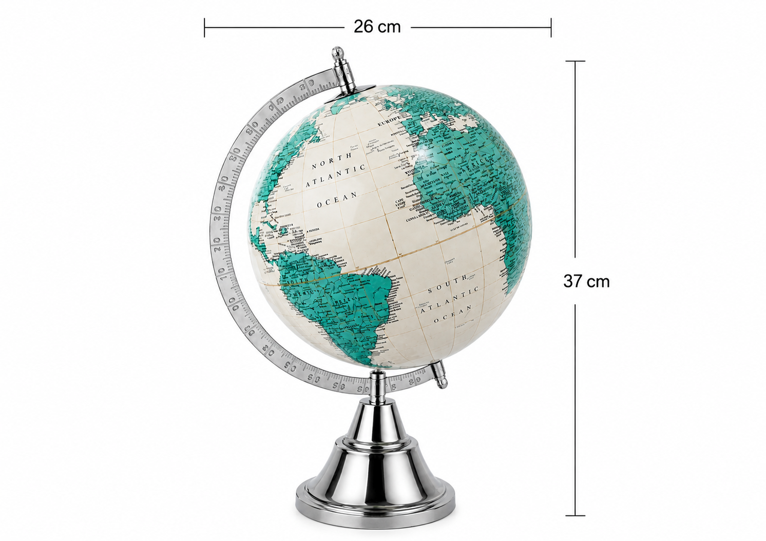 Premsons® Premium World Globe with Chrome Stand – Desk Globe