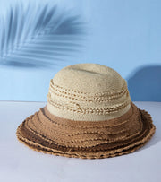 Premsons® Contrast Edge Paper Straw Hat – Beige with Tan Trim