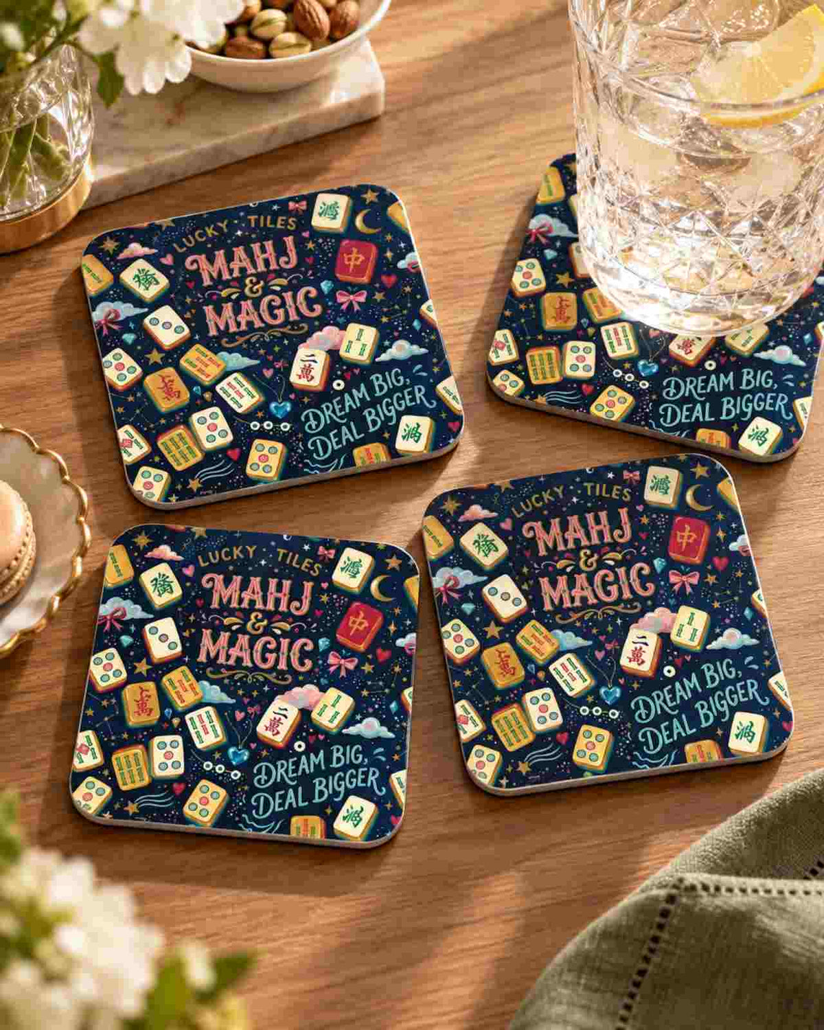 Premsons® Mahj Magic Mahjong Coaster Set of 4