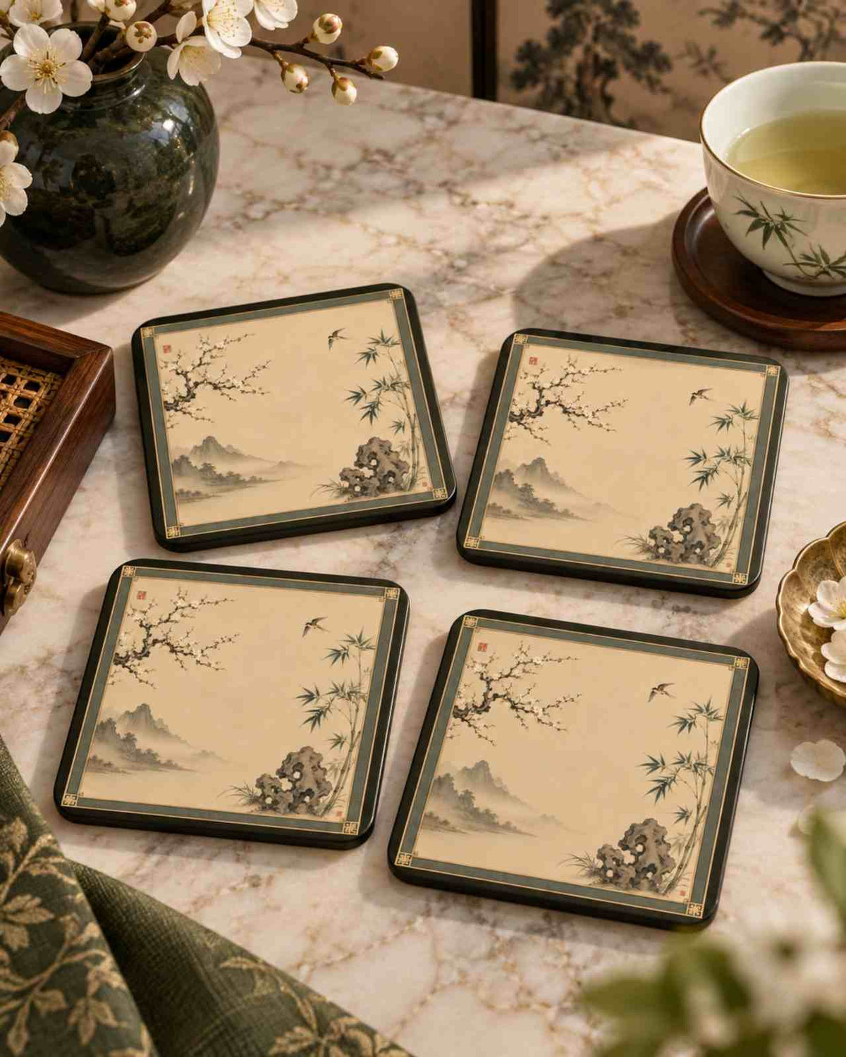 Premsons® Serenity Mahjong Coaster Set of 4