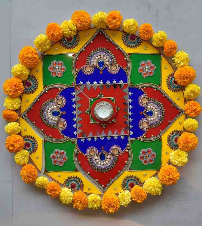 Premsons® Rangoli Kit – Multicolour Reusable Festive Floor Décor