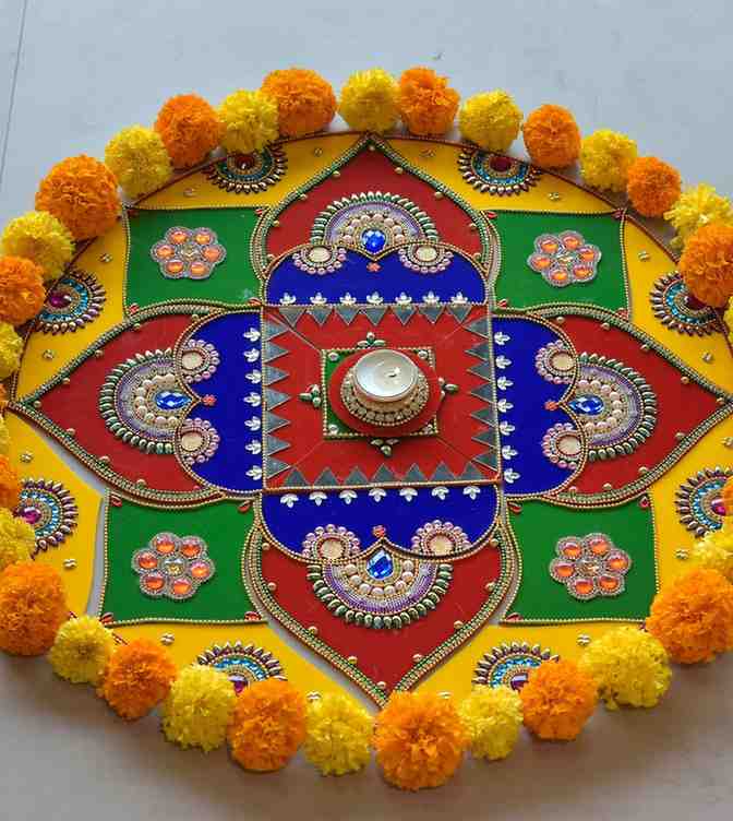 Premsons® Rangoli Kit – Multicolour Reusable Festive Floor Décor