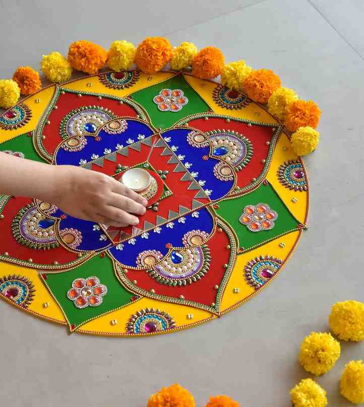 Premsons® Rangoli Kit – Multicolour Reusable Festive Floor Décor