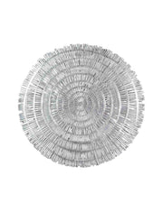 Premsons® Round Table Mat – Elegant Woven Metallic Placemat | Washable, Wipeable, Non-Slip & Heat-Resistant | Stylish Table Mat for Dining, Kitchen, Wedding & Party Décor – Silver