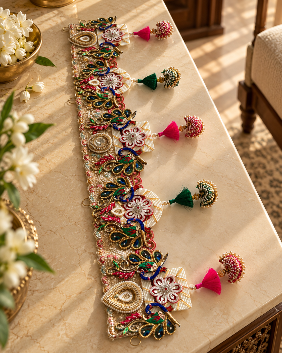 Premsons® Decorative Toran | Pink Peacock Design Bandarwal