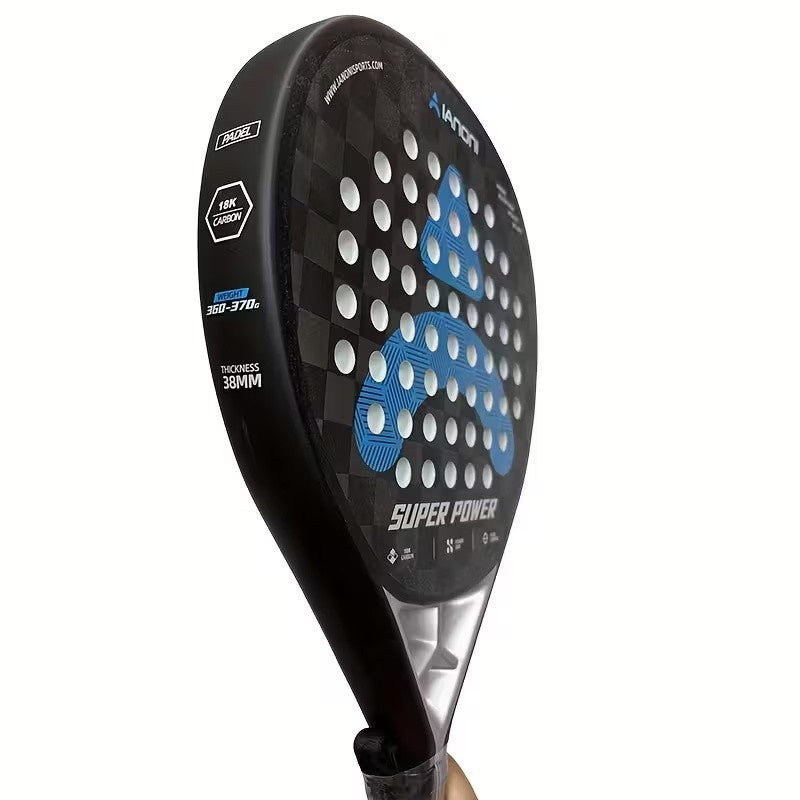 Premsons® 18K Carbon Fiber Super Power Padel Racket – Premium Power, Spin & Control - Black & Blue