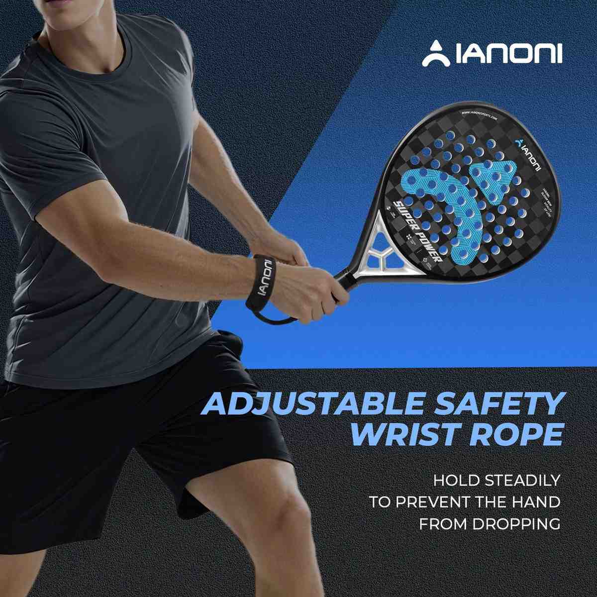 Premsons® 18K Carbon Fiber Super Power Padel Racket – Premium Power, Spin & Control - Black & Blue