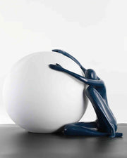 Premsons® Atlas Push Abstract Sculpture – Resin Art Figurine – Navy & White