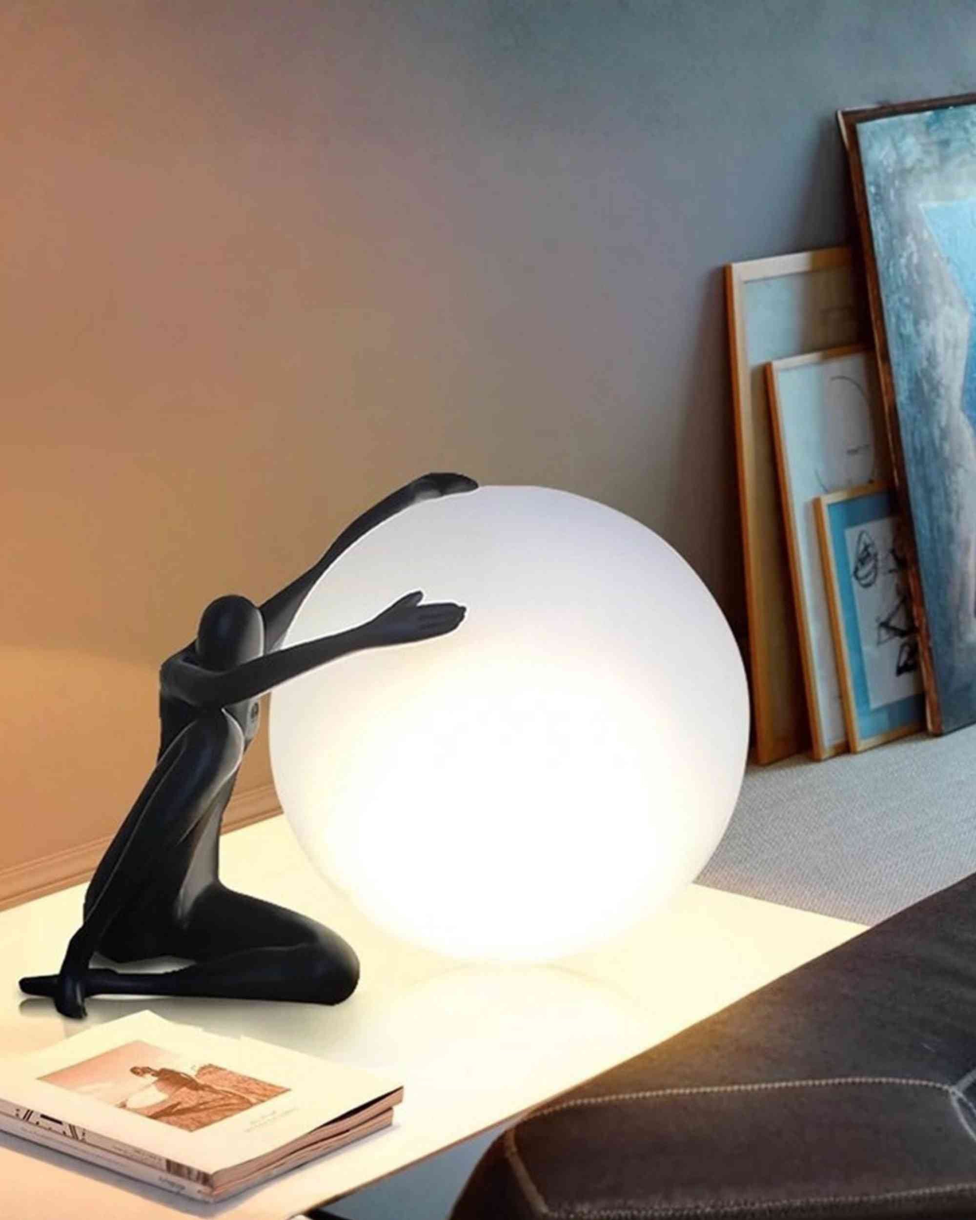 Premsons® Atlas Push Abstract Sculpture – Resin Art Figurine – Navy & White