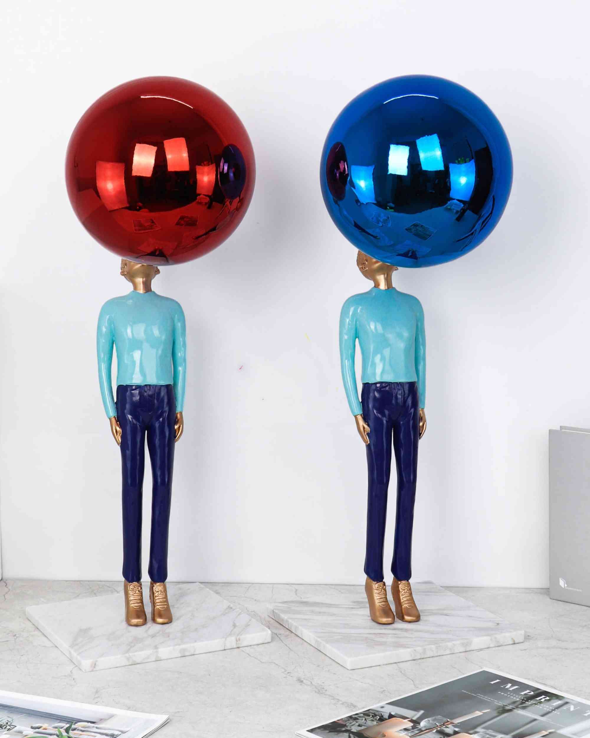 Premsons® Bubble Balance Abstract Figurine – Resin & Marble Sculpture