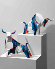 Premsons® Graffiti Cow Sculpture – Pop Art Resin Figurine – Multicolour