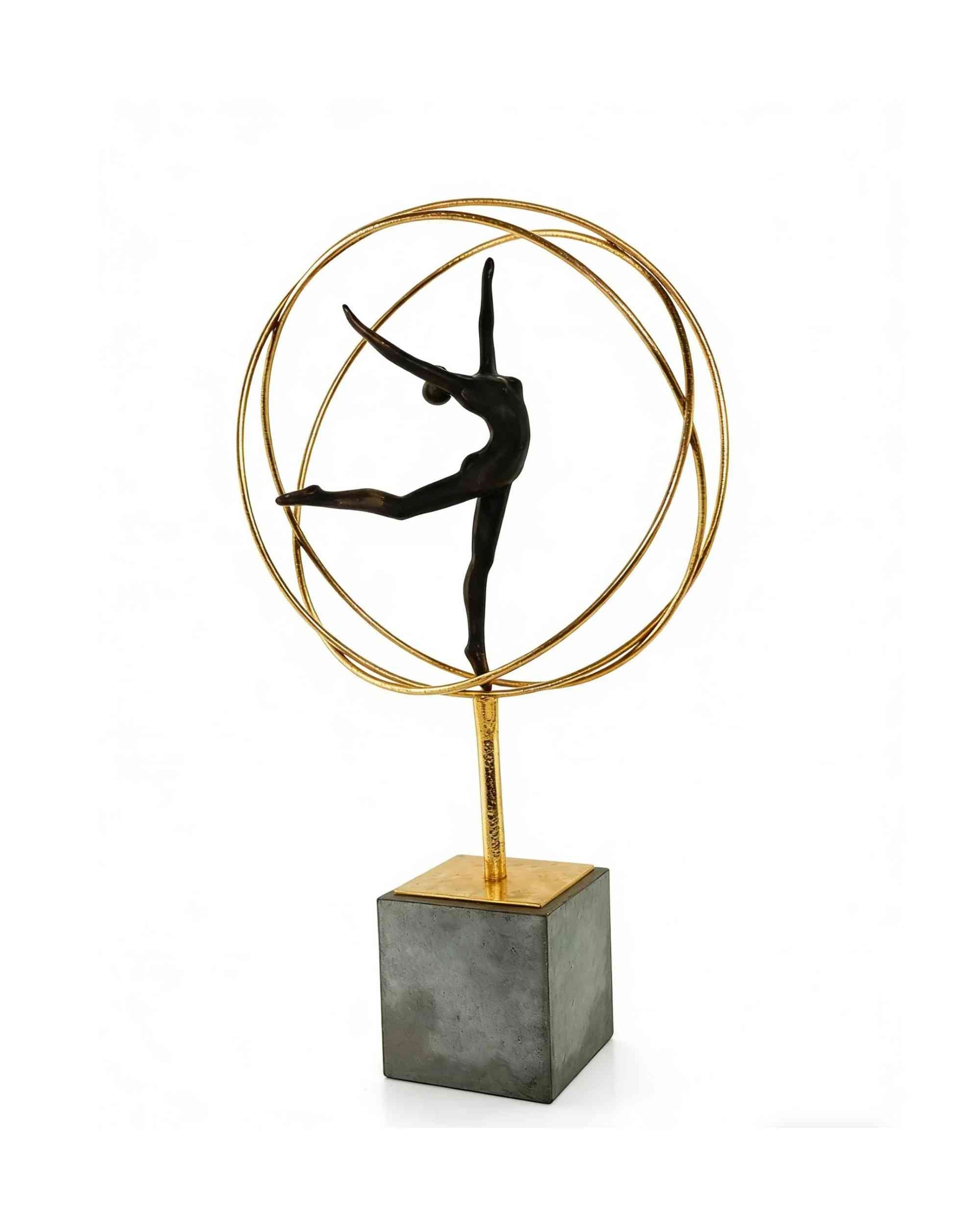 Premsons® Orbit Grace Ballerina Sculpture – Resin & Metal Art Figurine – Gold Ring