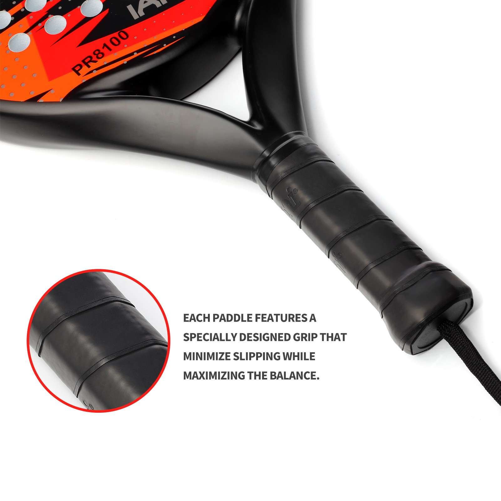 Premsons® PR8100 Full Carbon Padel Racket – Lightweight Power & Control Paddle with EVA Memory Core, Easy Swing Design - Red