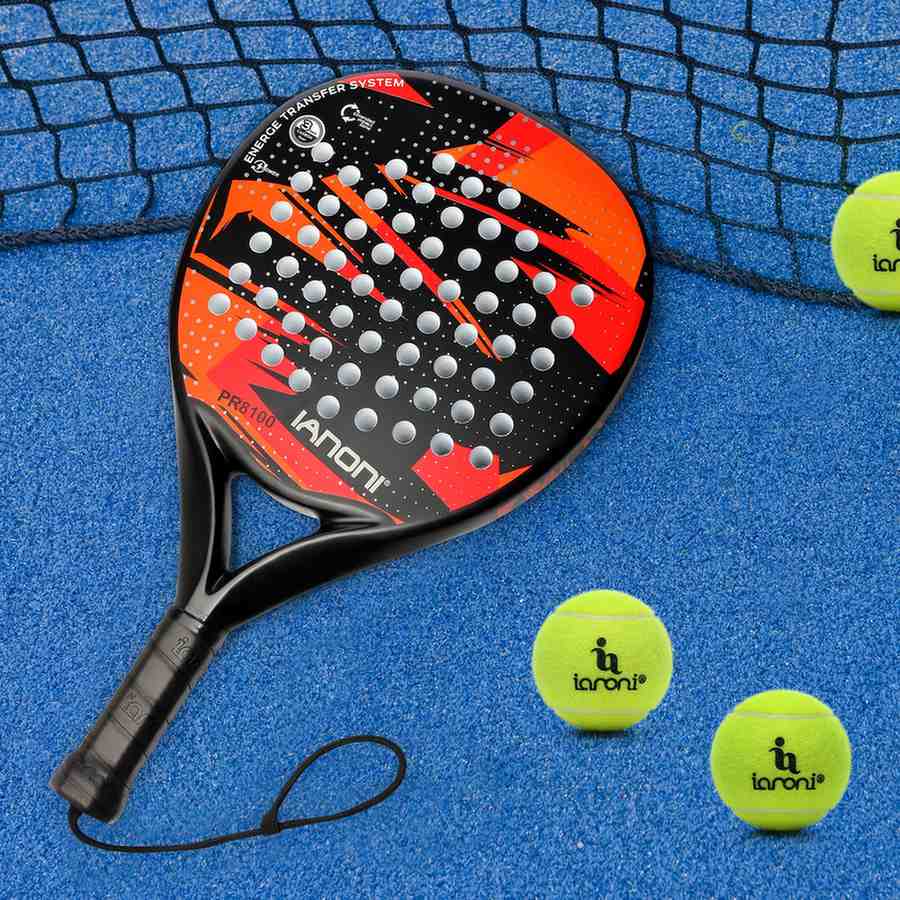 Premsons® PR8100 Full Carbon Padel Racket – Lightweight Power & Control Paddle with EVA Memory Core, Easy Swing Design - Red